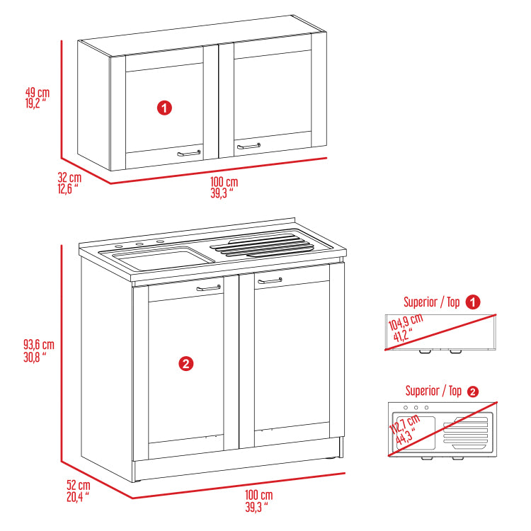 2 Piece Rectangle Cabinet Set Wenge