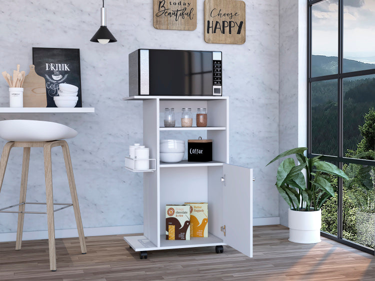 Napenthe 1 Shelf Kitchen Cart With Caster White