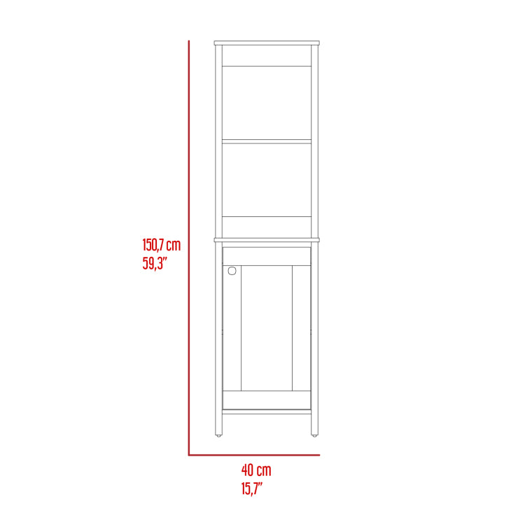 Hanover 4 Shelf Linen Cabinet Light Oak And White