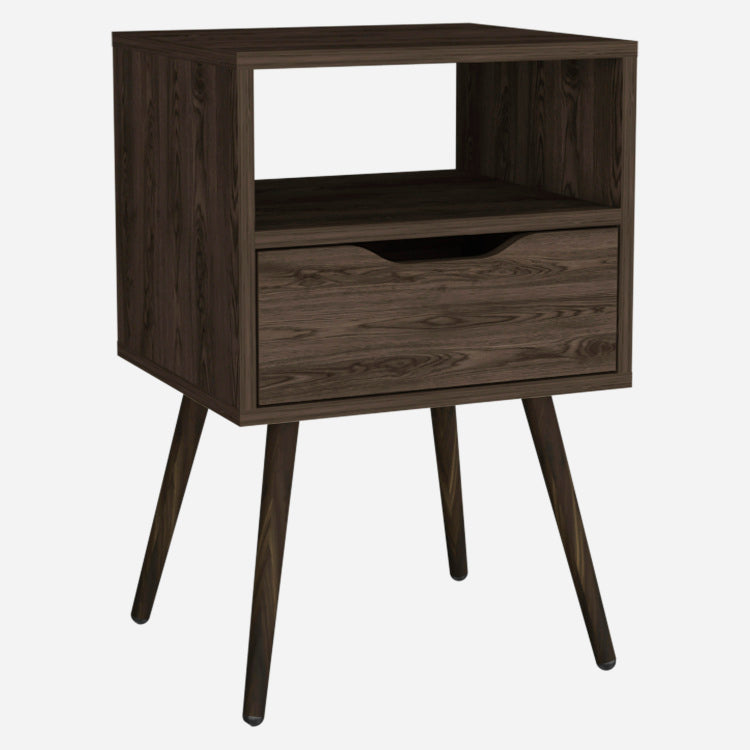 Haverson 1 Drawer 1 Shelf Nightstand Dark Walnut