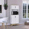 Danville 1 Drawer Microwave Pantry Cabinet Light Oak And White