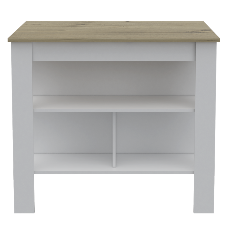Rockaway 3 Shelf Kitchen Island White And Light Oak