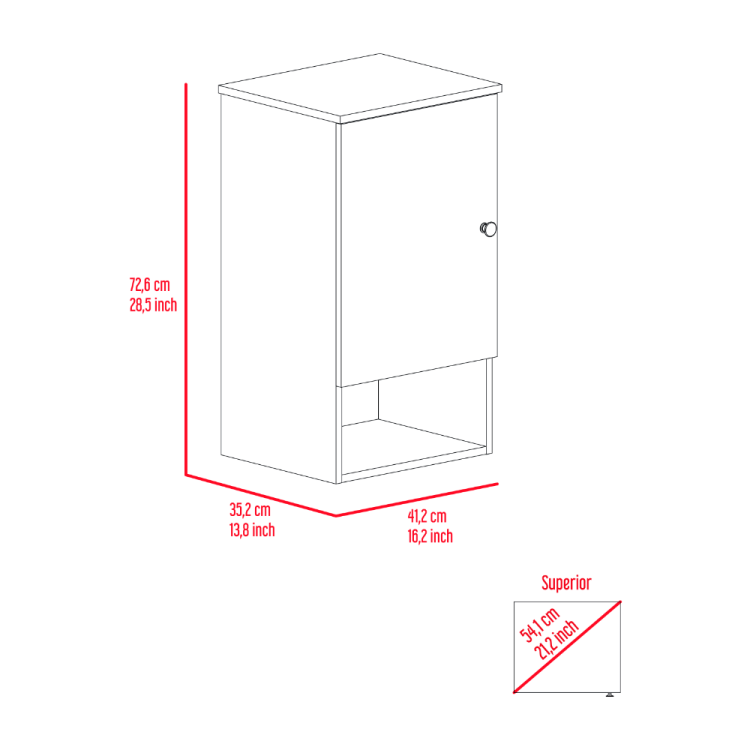 Kensington 1 Shelf Medicine Cabinet Light Grey