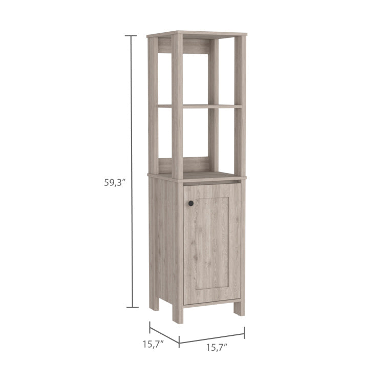 Hanover 4 Shelf Linen Cabinet Light Grey