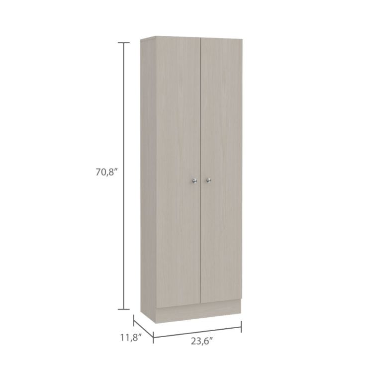 Buxton Rectangle 2 Door Storage Tall Cabinet White Washed Oak