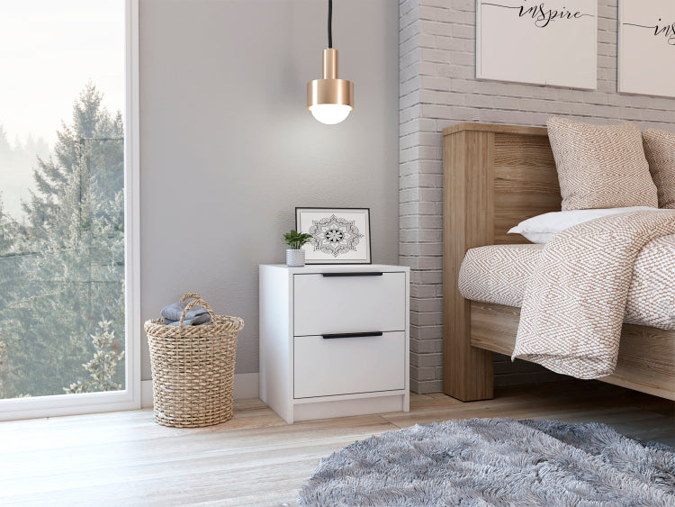 Cannon 2 Drawer Nightstand White