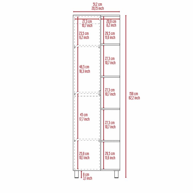 White 5 Shelf Linen Cabinet