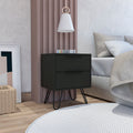 Wenge 2 Drawer Rectangle Nightstand