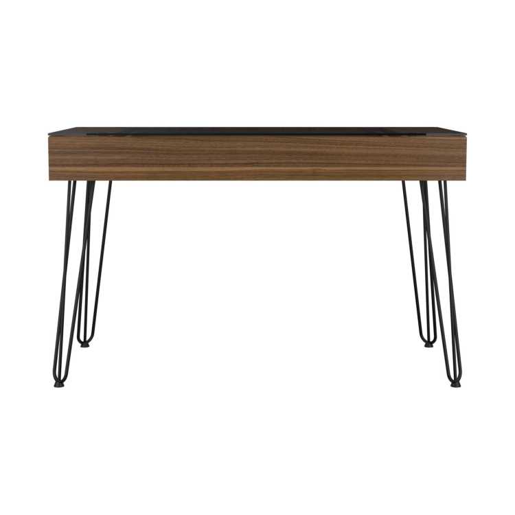 Mahogany 1 Drawer Rectangle Writing Desk With Hairpin Legs