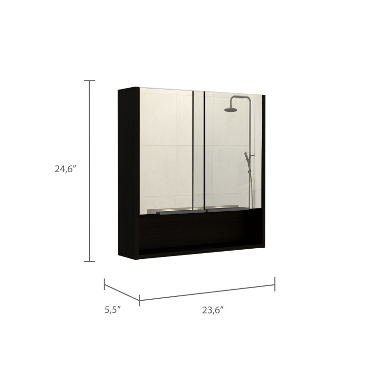 Rectangle Medicine Cabinet With Mirror Wenge