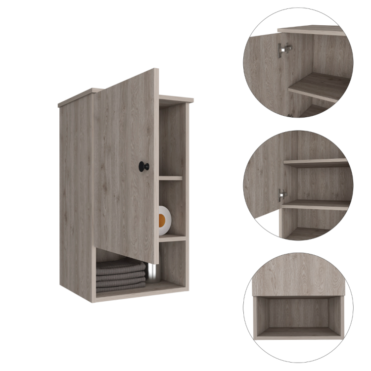 Kensington 1 Shelf Medicine Cabinet Light Grey