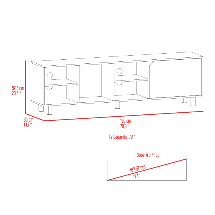 Harwich 5 Shelf Tv Stand Light Oak