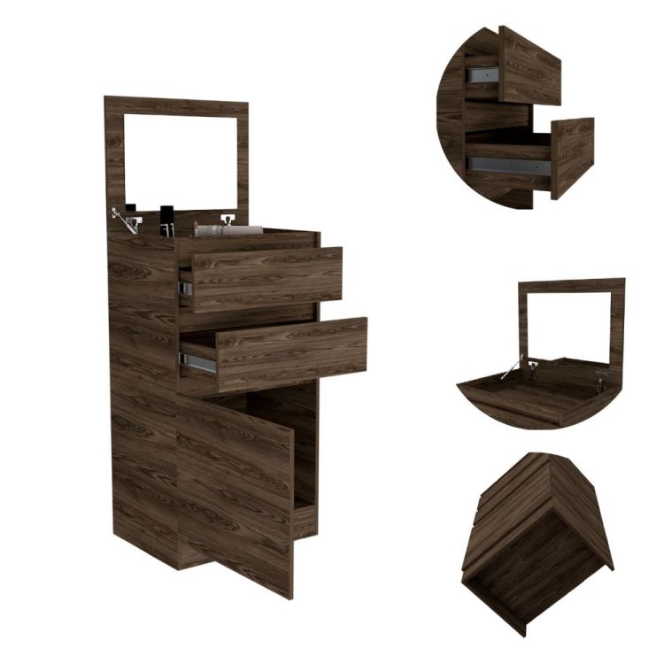 Cassel 2 Drawer Dresser Dark Walnut