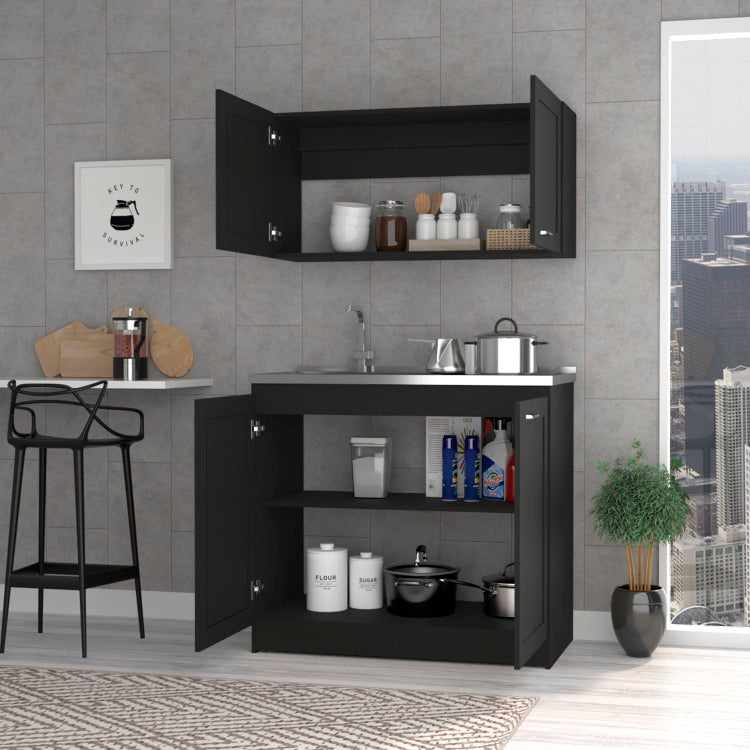 2 Piece Rectangle Cabinet Set Wenge