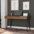 Mahogany 1 Drawer Rectangle Writing Desk With Hairpin Legs