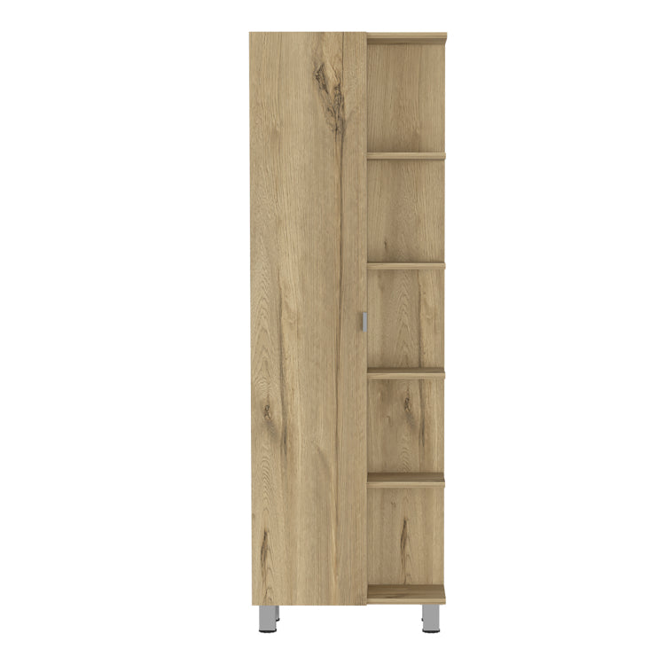 Portland 5 Shelf Linen Cabinet Light Oak