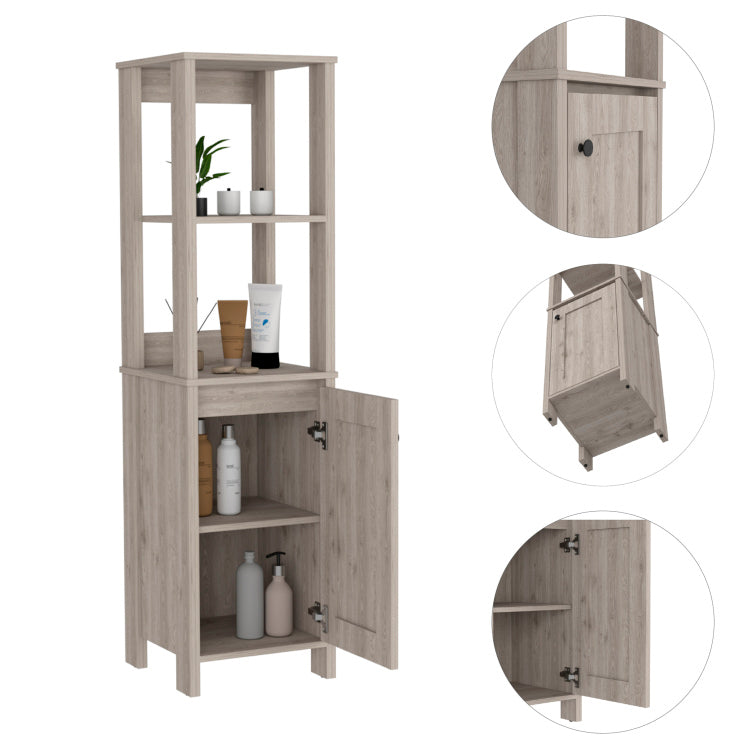 Hanover 4 Shelf Linen Cabinet Light Grey