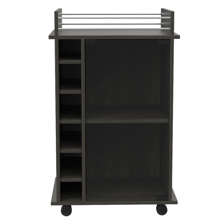 Savannah 6 Bottle 3 Shelf Bar Cart Carbon Espresso