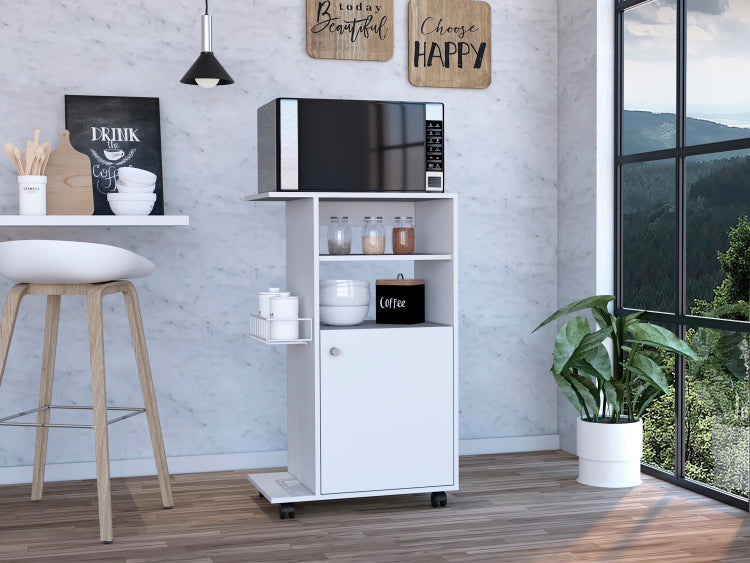 Napenthe 1 Shelf Kitchen Cart With Caster White