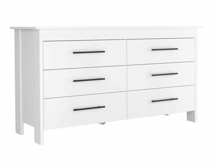 Southington 6 Drawer Rectangle Dresser White