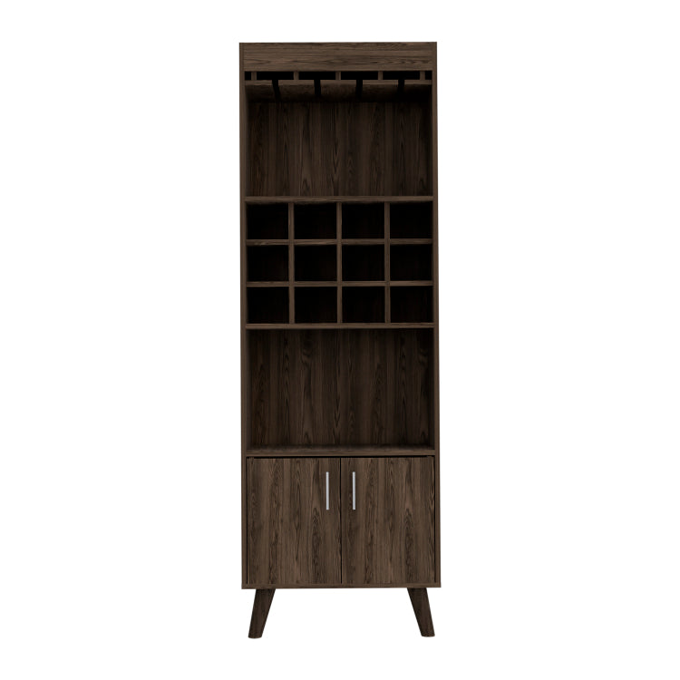 Dark Walnut 1 Drawer 2 Shelf Bar Cabinet