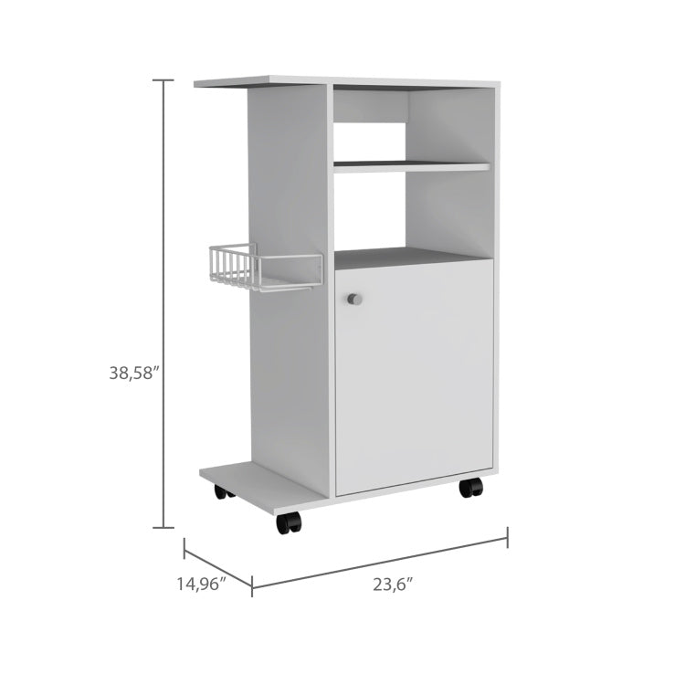 Napenthe 1 Shelf Kitchen Cart With Caster White