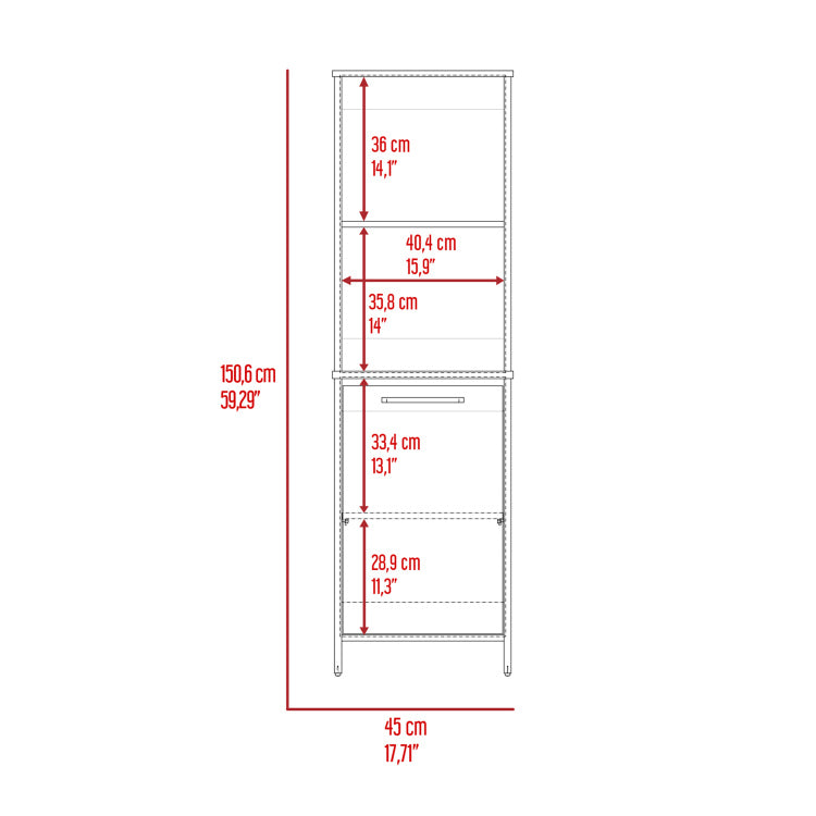 Forester 1 Shelf Pantry Cabinet White