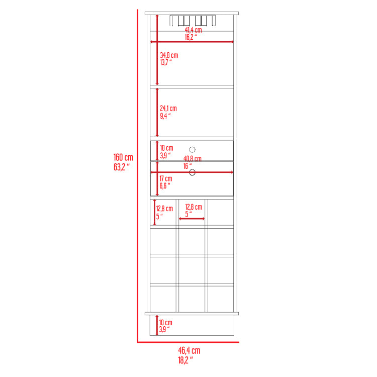 Wenge 12 Bottle 2 Drawer 1 Shelf Bar Cabinet