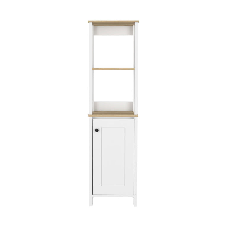 Hanover 4 Shelf Linen Cabinet Light Oak And White