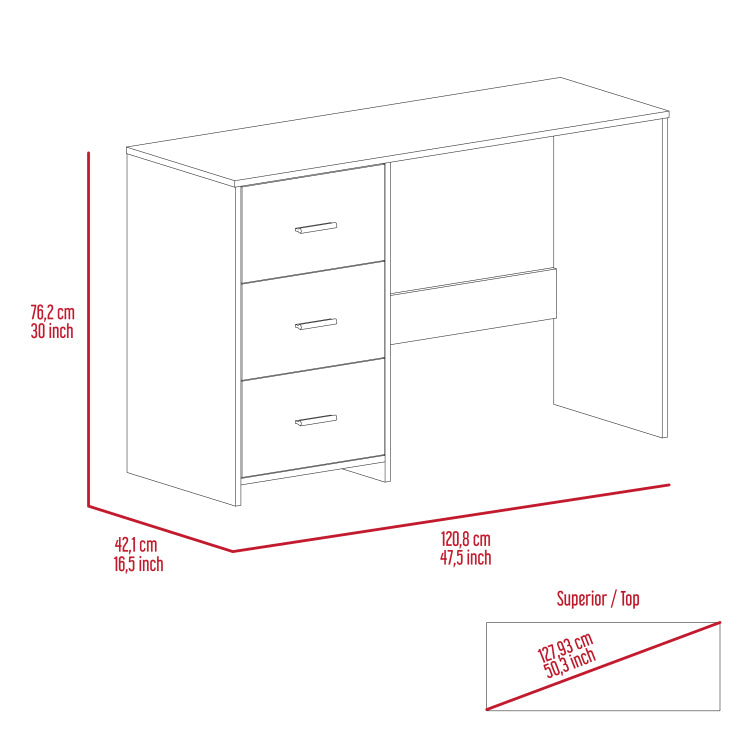 3 Drawer Writing Desk Wenge