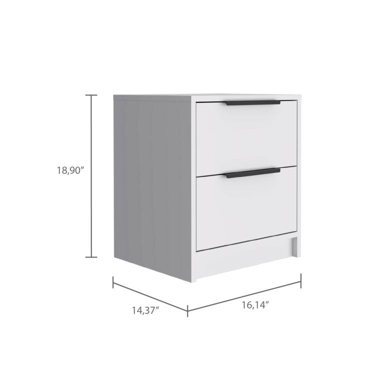 Cannon 2 Drawer Nightstand White