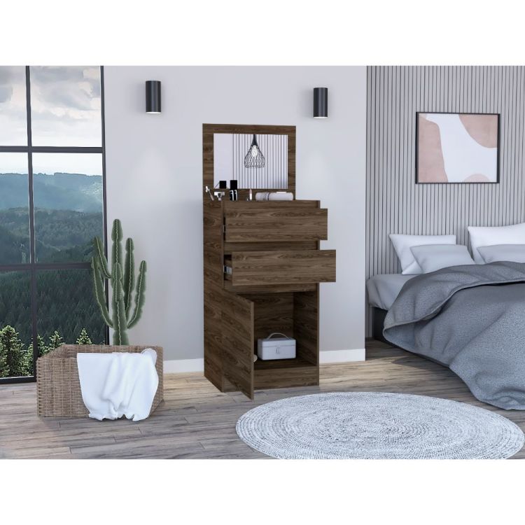 Cassel 2 Drawer Dresser Dark Walnut
