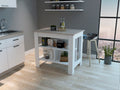Rockaway 3 Shelf Kitchen Island White And Light Grey