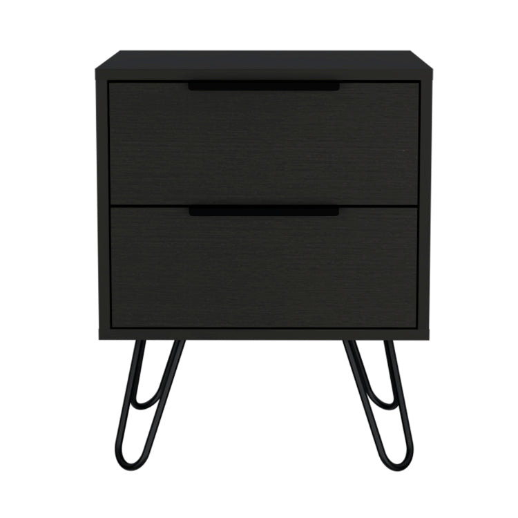 Wenge 2 Drawer Rectangle Nightstand