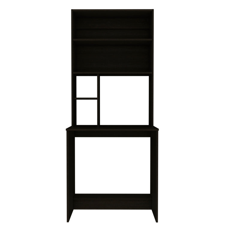 Wenge 4 Shelf Computer Desk With Hutch