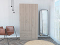 Rowaton 2 Drawer 3 Door Armoire Light Gray
