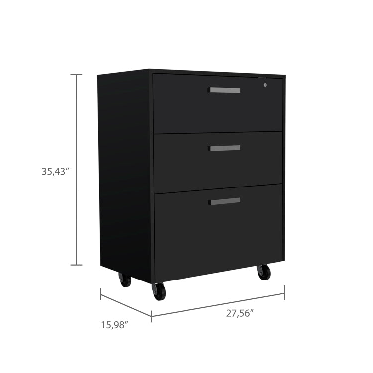 3 Drawer Rectangle Chest With Caster Wenge