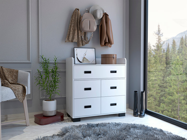 Edgemont 5 Drawer Dresser White