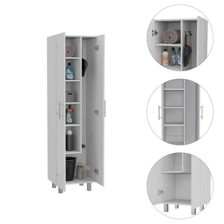 Halifax 2 Door Rectangle Closet Pantry White
