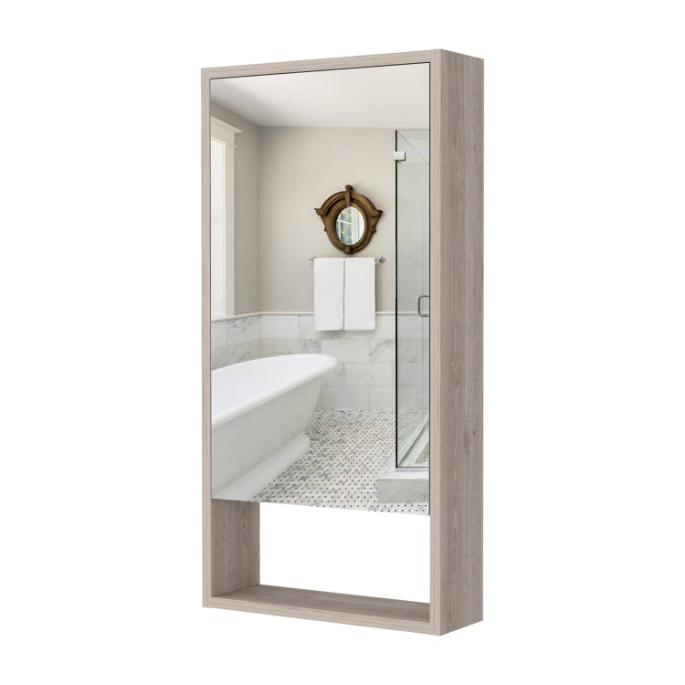 Burlington Rectangle Medicine Cabinet With Mirror Light Grey