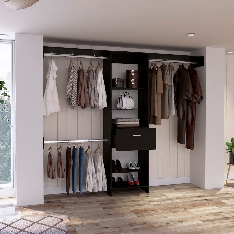 1 Drawer 4 Shelf Closet System Wenge