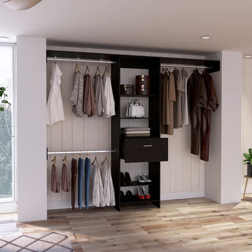 1 Drawer 4 Shelf Closet System Wenge