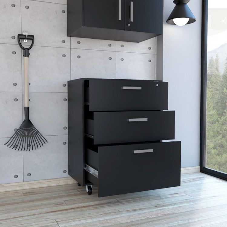 3 Drawer Rectangle Chest With Caster Wenge