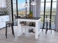 Rockaway 3 Shelf Kitchen Island White And Onix