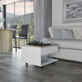 White And Light Oak 1 Drawer 1 Shelf Lift Top Coffee Table