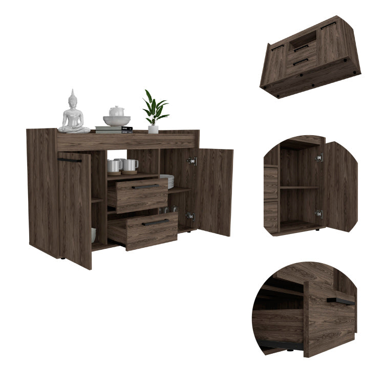 Chapella 2 Drawer Sideboard Dark Walnut