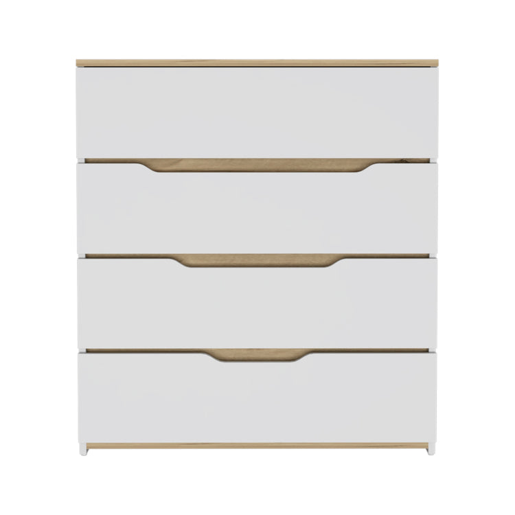 Lynbrook 4 Drawer Dresser White And Light Oak