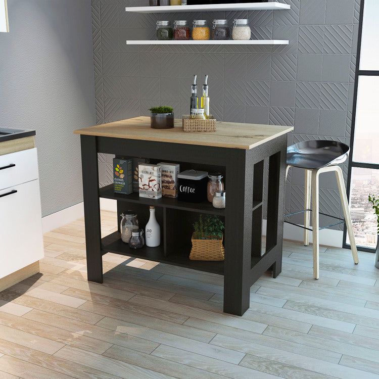 3 Shelf Kitchen Island Wenge And Light Oak