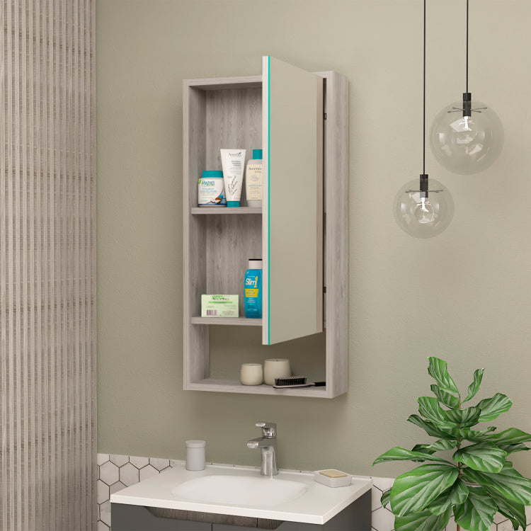 Burlington Rectangle Medicine Cabinet With Mirror Light Grey