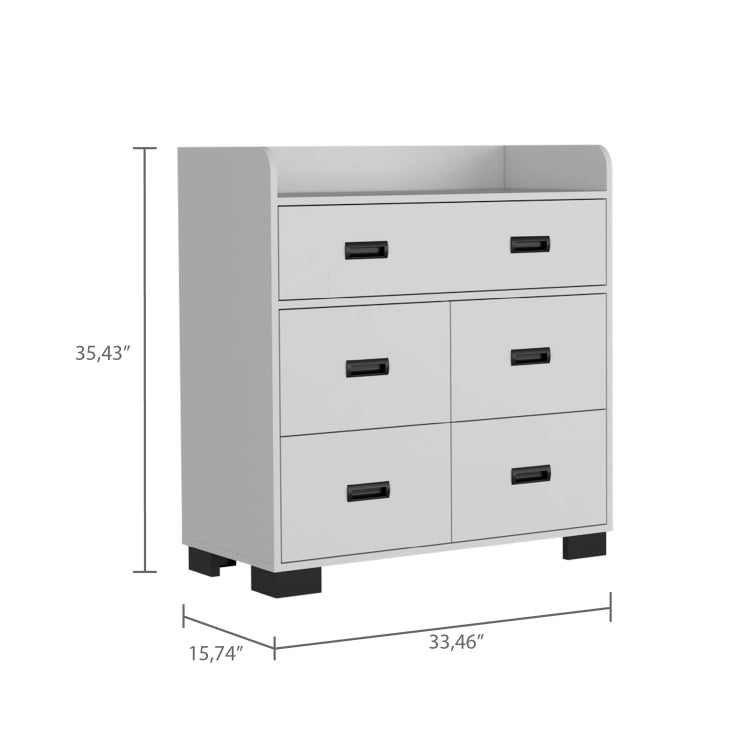 Edgemont 5 Drawer Dresser White